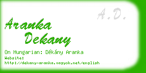 aranka dekany business card
